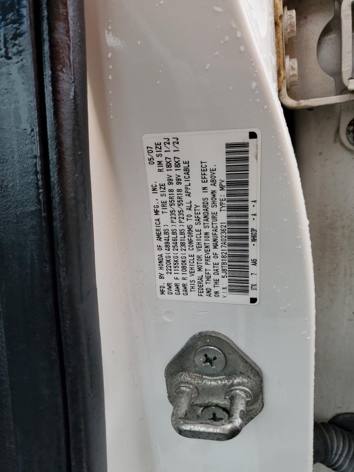 2007 Acura Rdx VIN: 5J8TB18217A023621 Lot: 56645405
