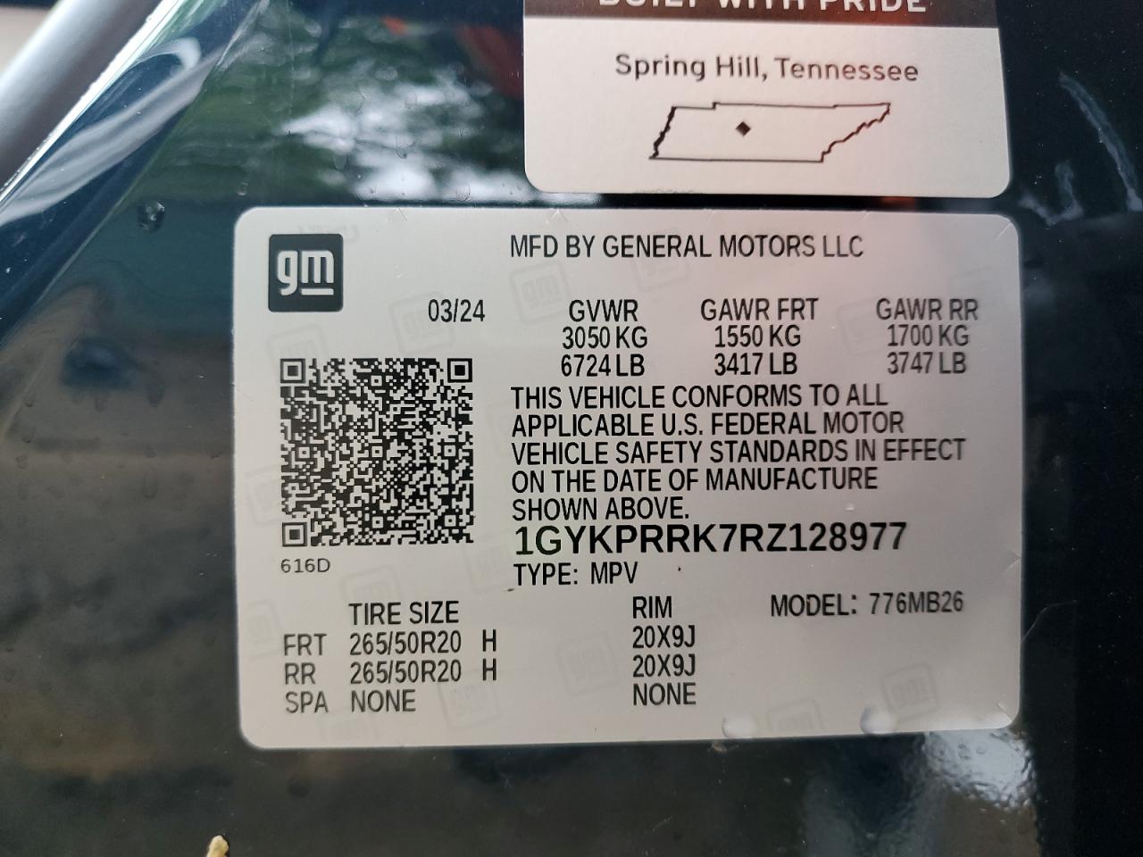 2024 Cadillac Lyriq Luxury VIN: 1GYKPRRK7RZ128977 Lot: 56977065