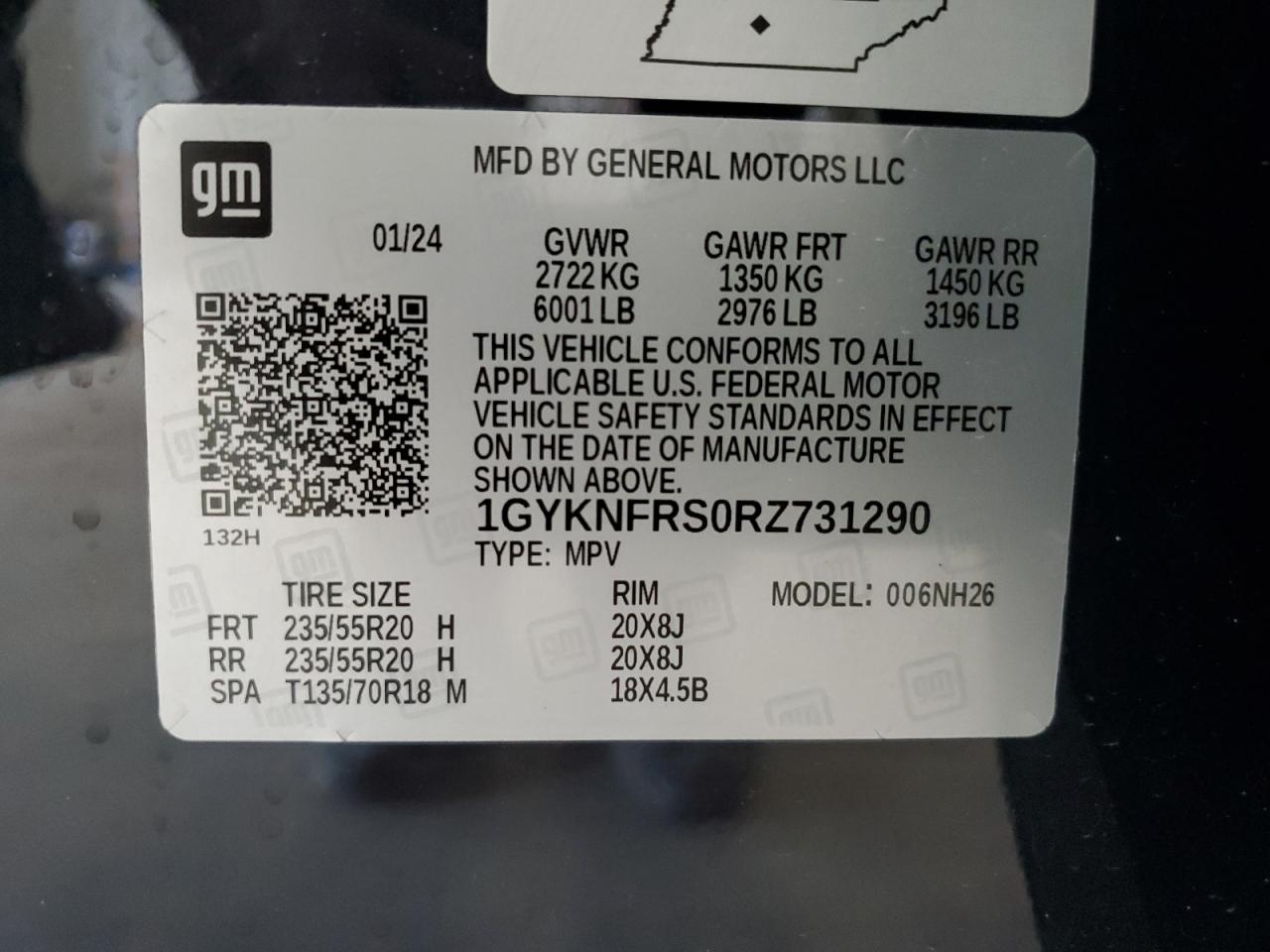 2024 Cadillac Xt5 Platinum Premium Luxury VIN: 1GYKNFRS0RZ731290 Lot: 56720585
