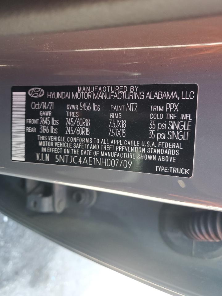 2022 Hyundai Santa Cruz Sel VIN: 5NTJC4AE1NH007709 Lot: 56981445