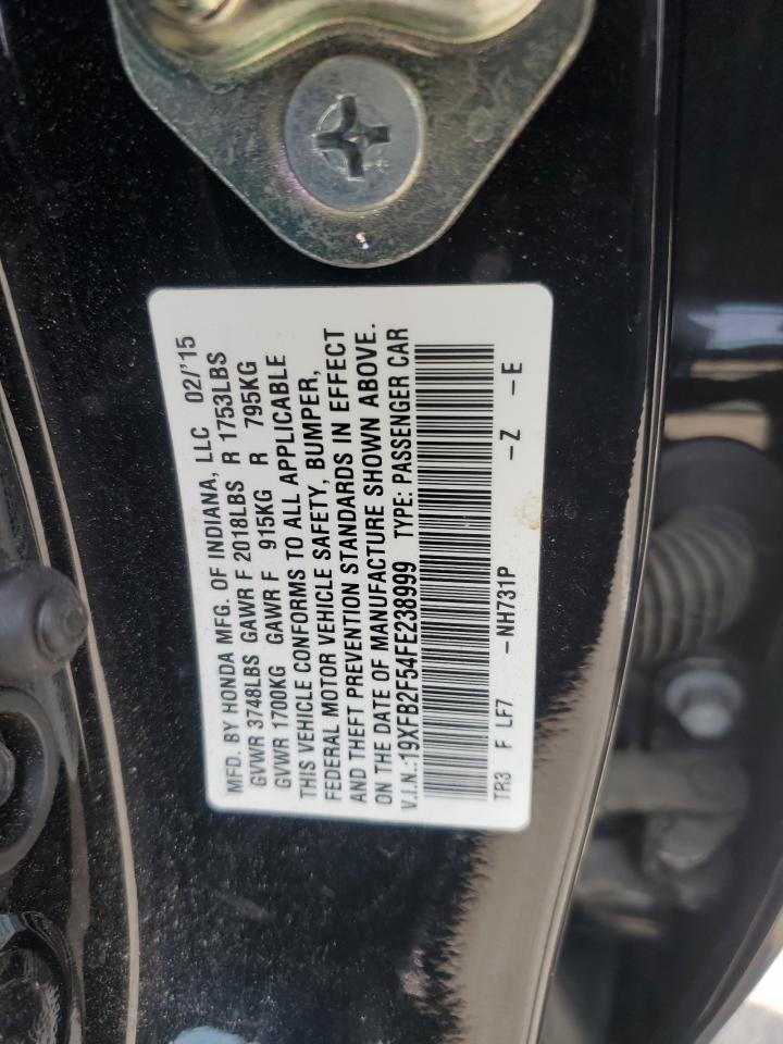 2015 Honda Civic Lx VIN: 19XFB2F54FE238999 Lot: 58628515