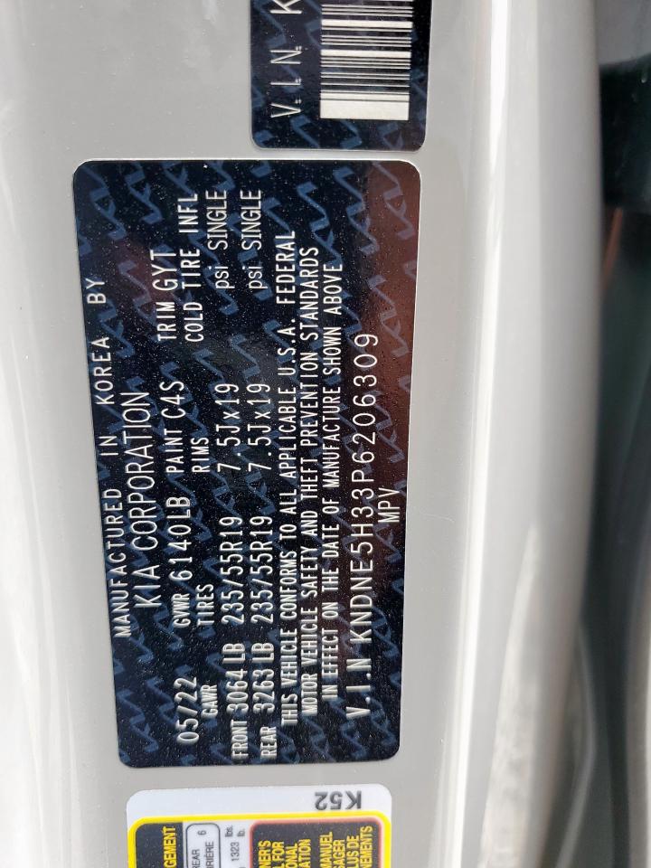 2023 Kia Carnival Sx VIN: KNDNE5H33P6206309 Lot: 58019525