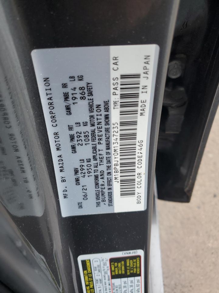 2021 Mazda 3 VIN: JM1BPBJY0M1347235 Lot: 56140395
