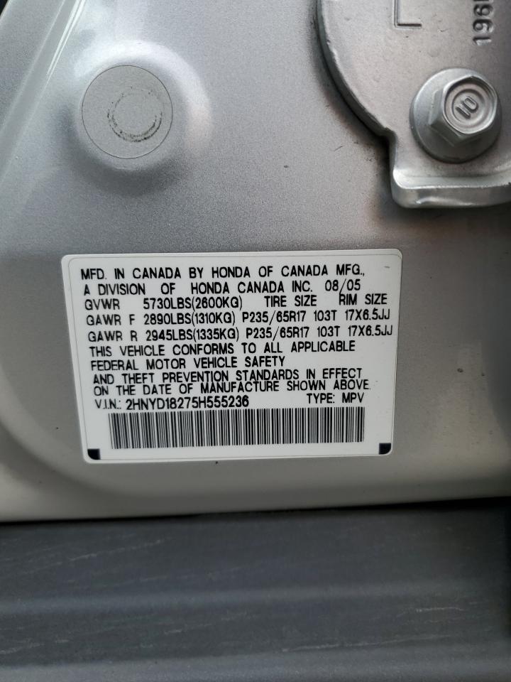 2005 Acura Mdx VIN: 2HNYD18275H555236 Lot: 56235405
