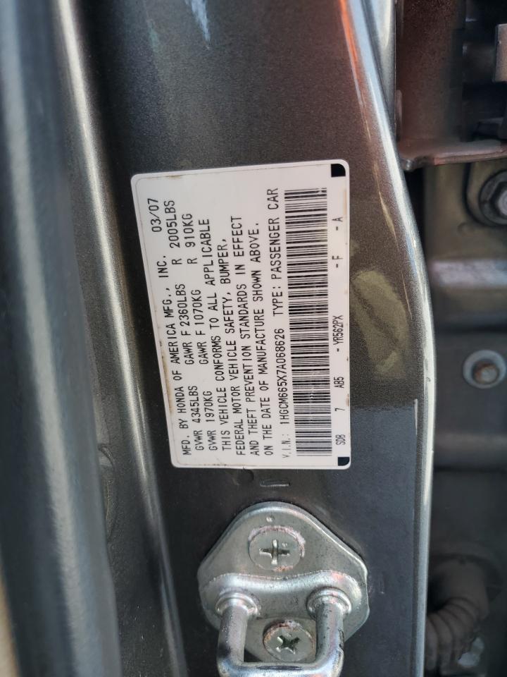 2007 Honda Accord Ex VIN: 1HGCM665X7A068626 Lot: 56328505