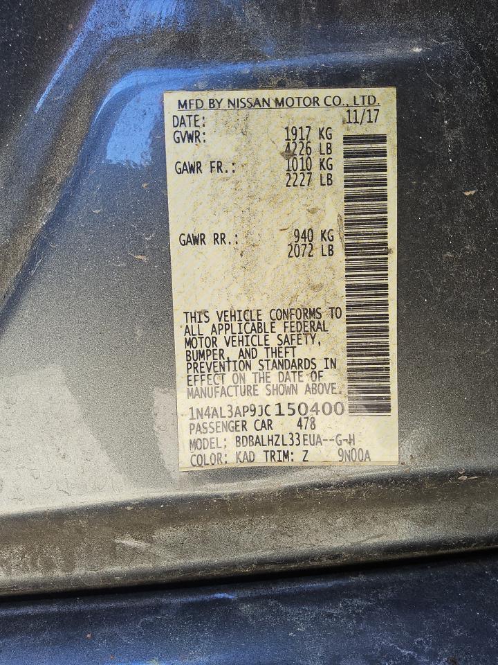 2018 Nissan Altima 2.5 VIN: 1N4AL3AP9JC150400 Lot: 55474025