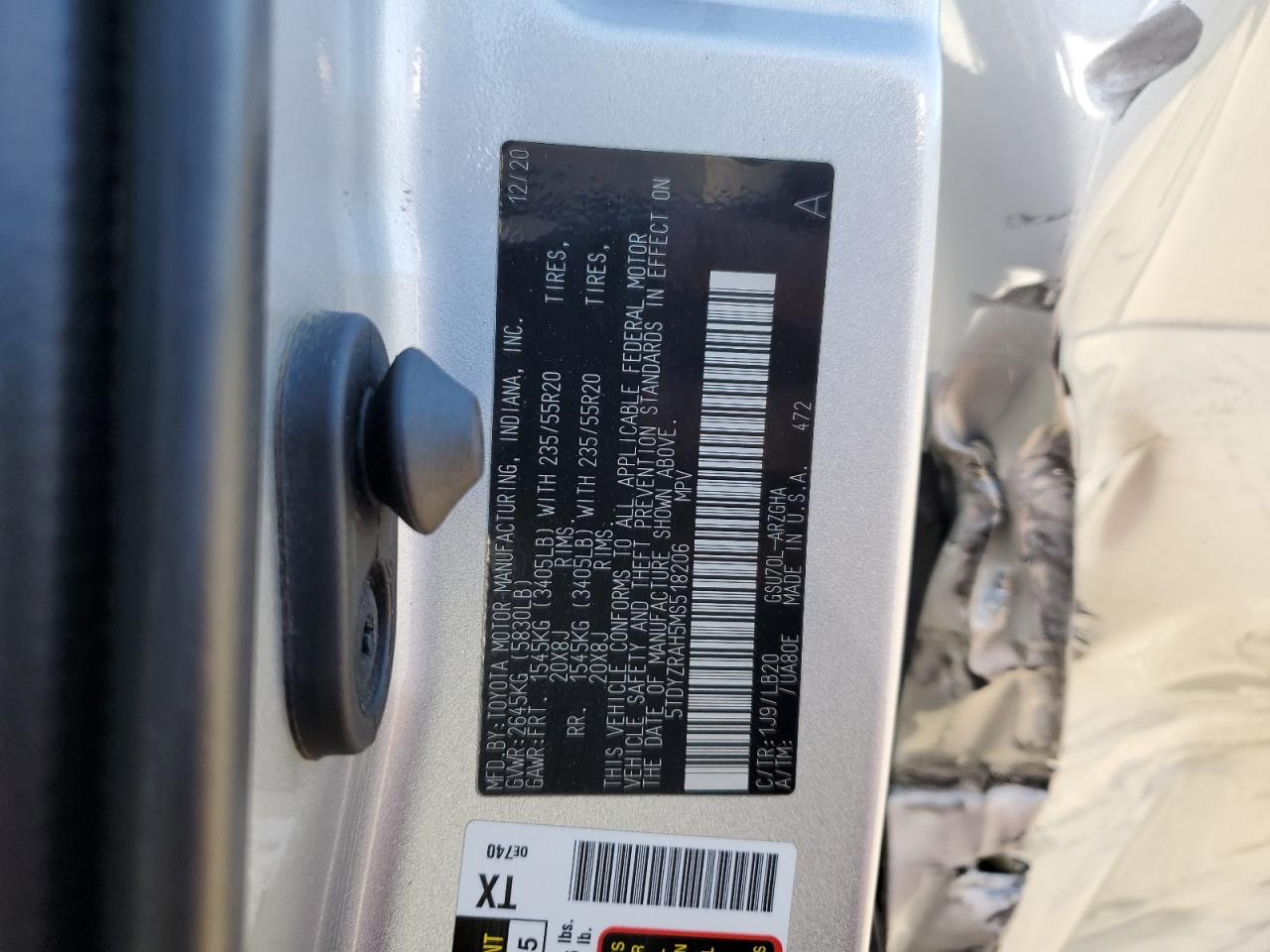 2021 Toyota Highlander Limited VIN: 5TDYZRAH5MS518206 Lot: 57089125