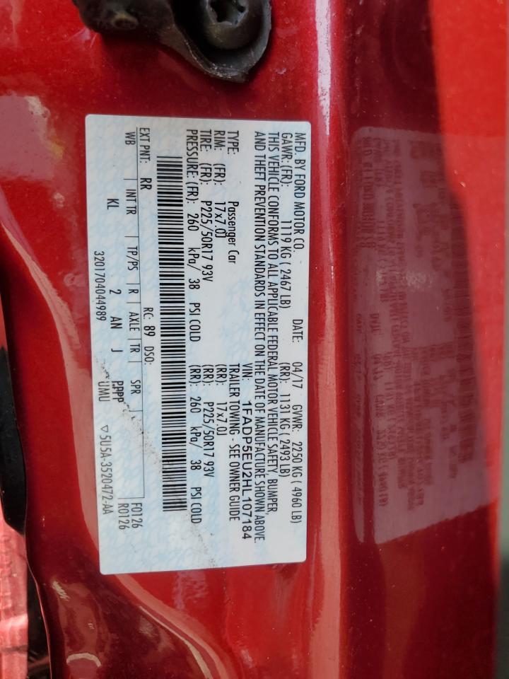 2017 Ford C-Max Se VIN: 1FADP5EU2HL107184 Lot: 56385945