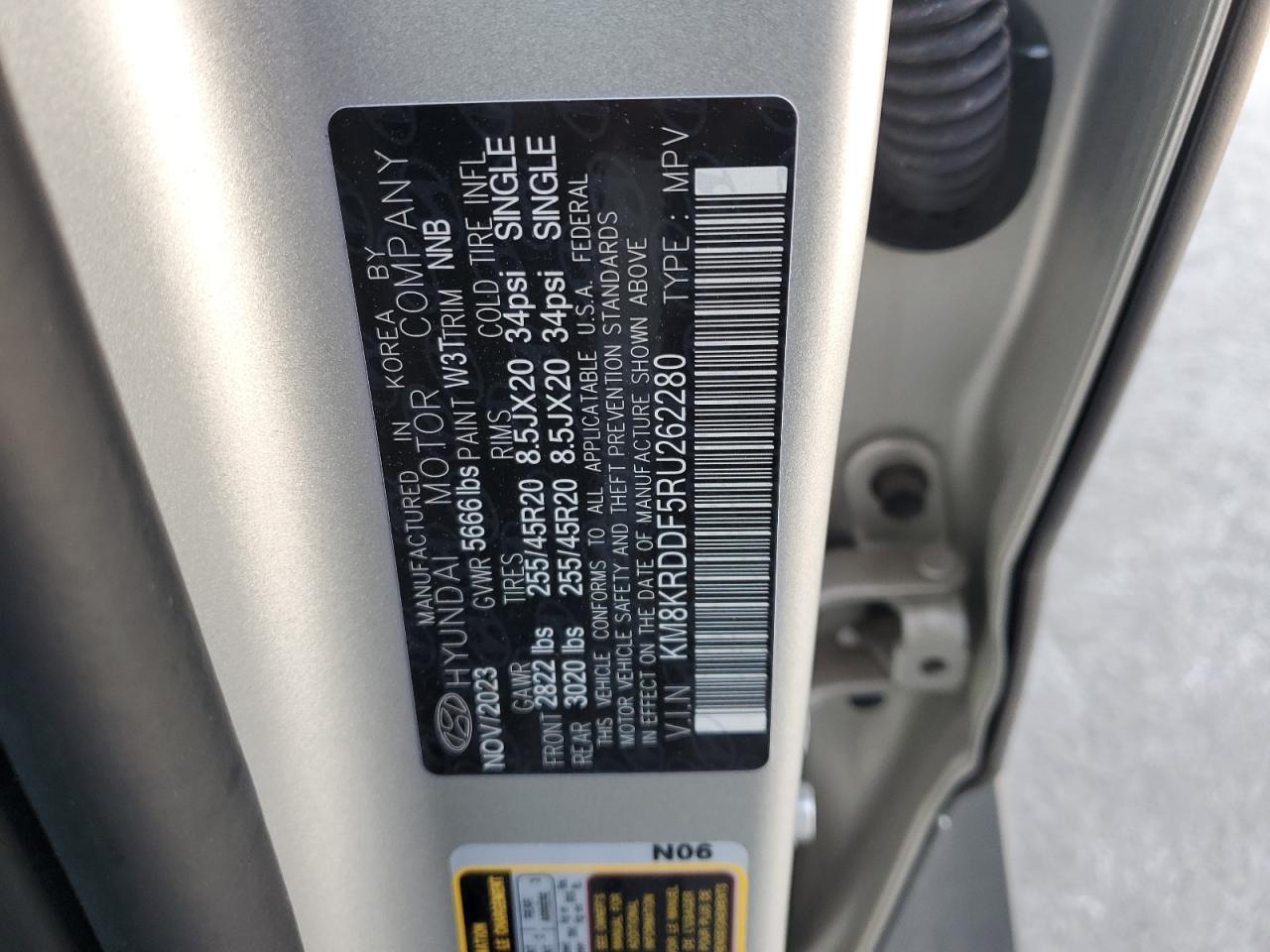 2024 Hyundai Ioniq 5 Limited VIN: KM8KRDDF5RU262280 Lot: 55614315