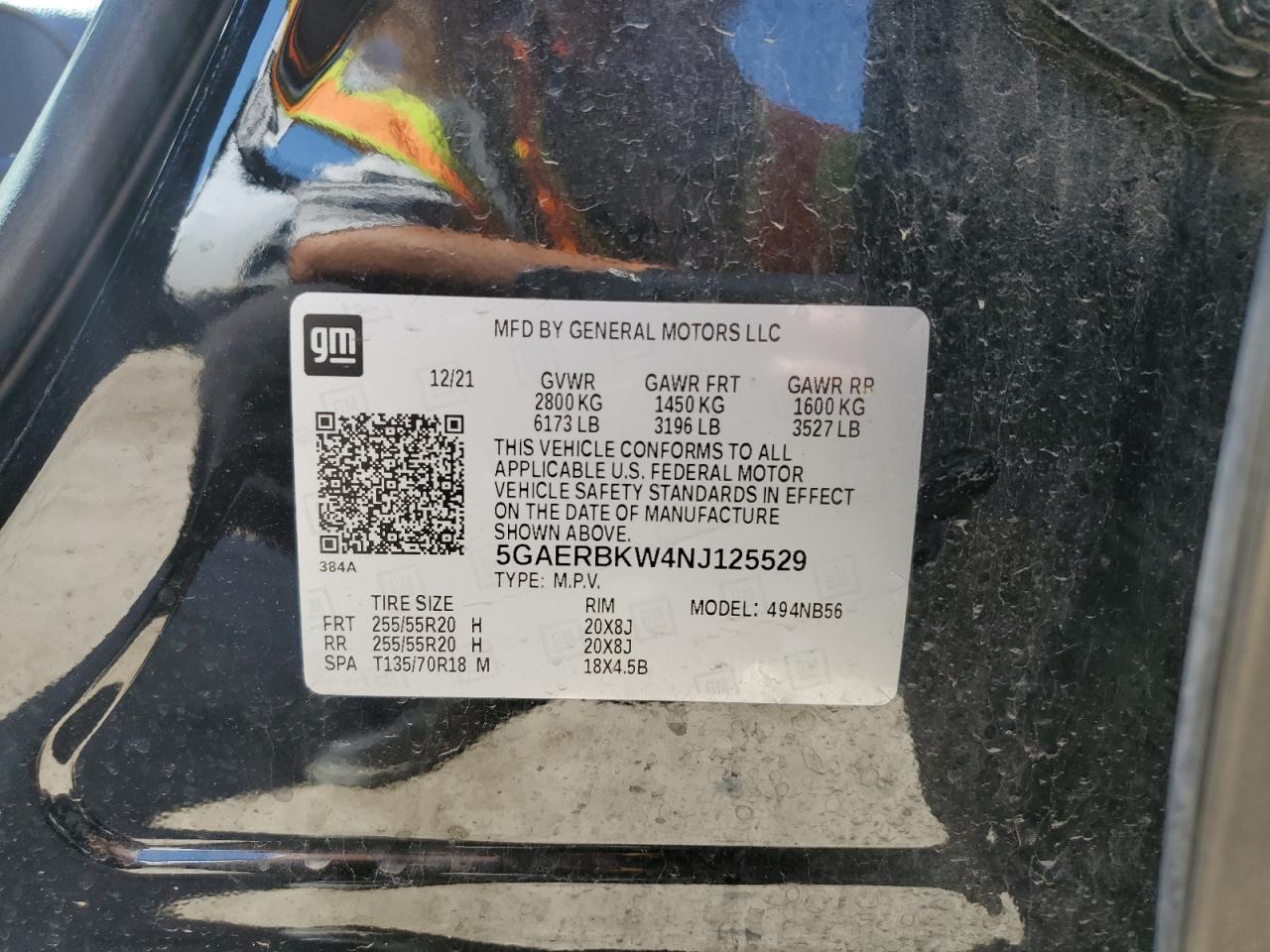 2022 Buick Enclave Essence VIN: 5GAERBKW4NJ125529 Lot: 56389585