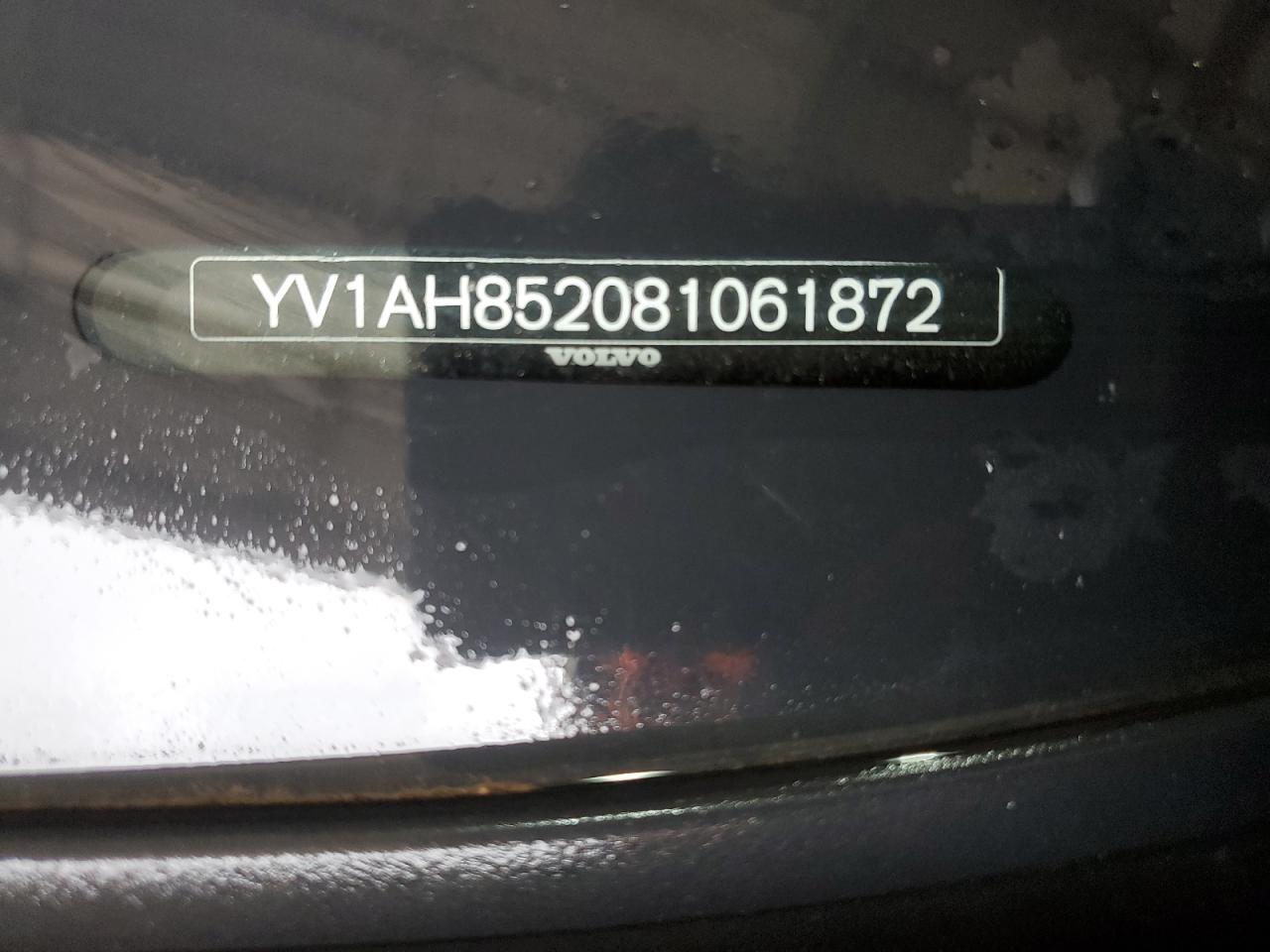 2008 Volvo S80 V8 VIN: YV1AH852081061872 Lot: 54354895