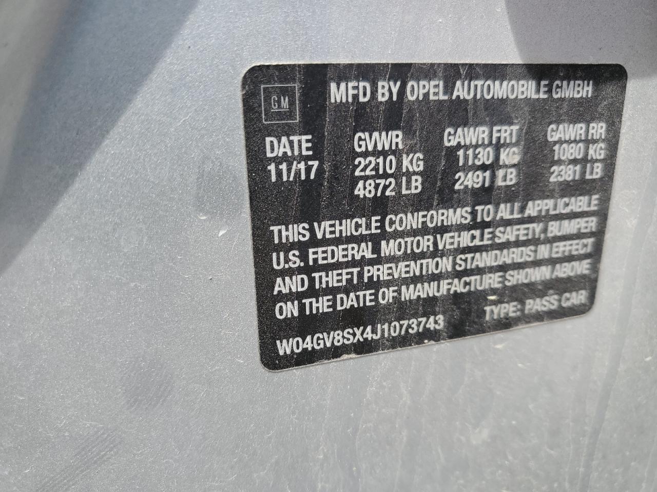 2018 Buick Regal Tourx Essence VIN: W04GV8SX4J1073743 Lot: 56561755