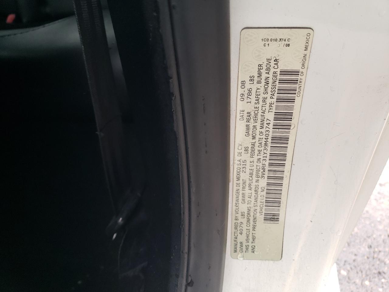 2009 Volkswagen New Beetle S VIN: 3VWRF31Y39M403747 Lot: 56206715