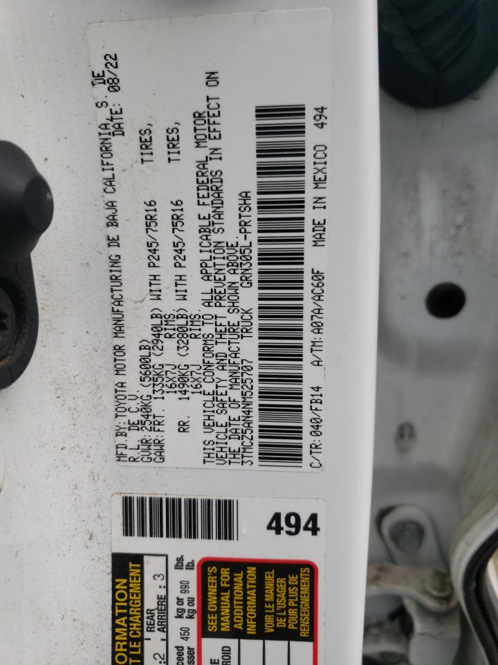 2022 Toyota Tacoma Double Cab VIN: 3TMCZ5AN4NM525707 Lot: 55742315