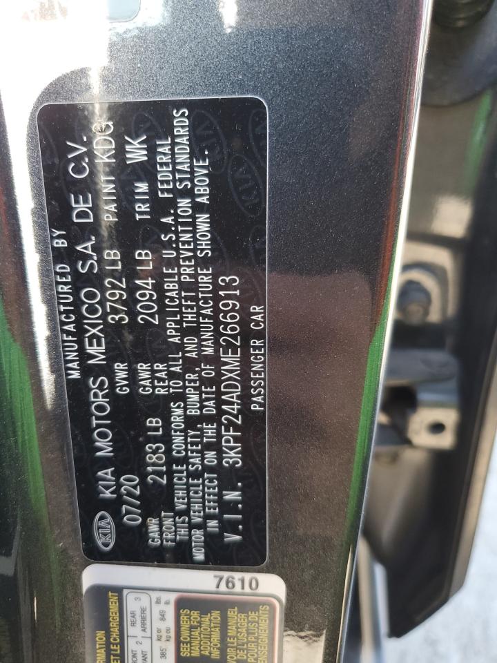 2021 Kia Forte Fe VIN: 3KPF24ADXME266913 Lot: 55859375