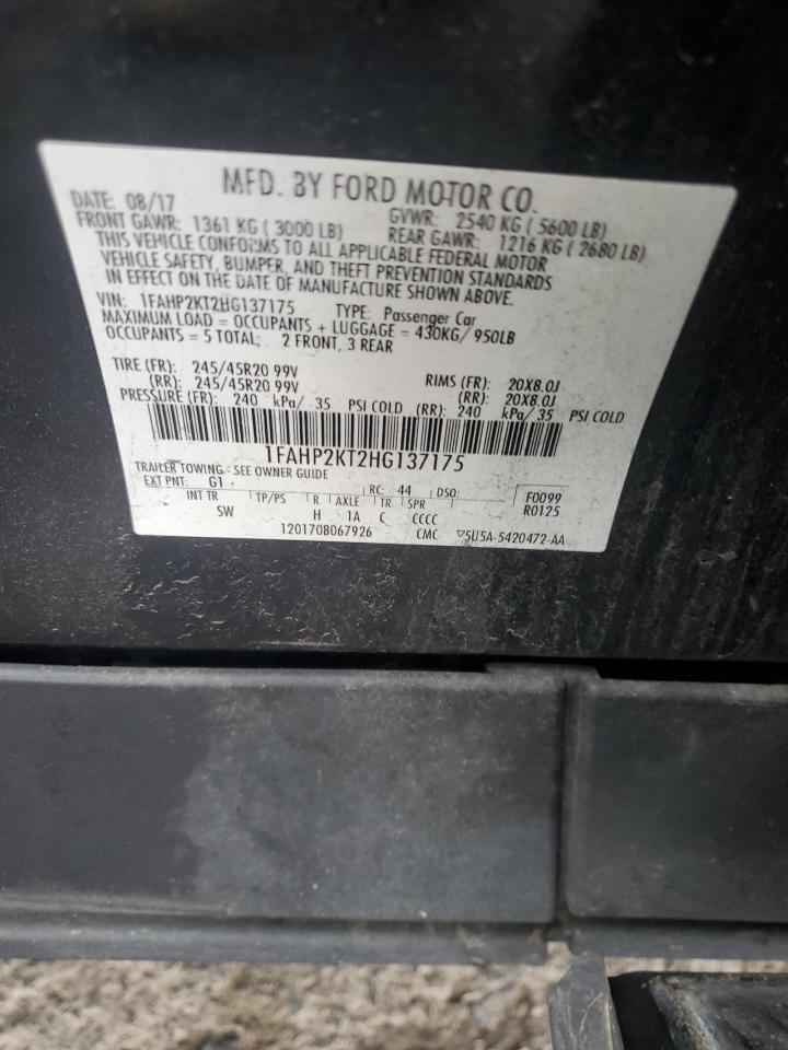 2017 Ford Taurus Sho VIN: 1FAHP2KT2HG137175 Lot: 55854895