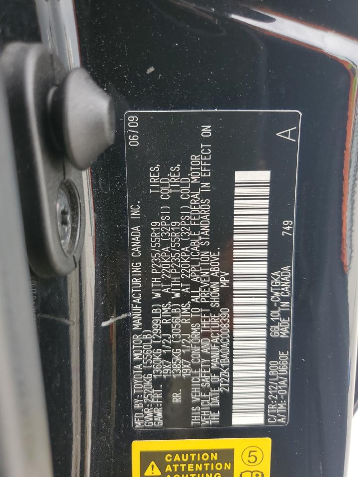 2010 Lexus Rx 350 VIN: 2T2ZK1BA0AC008390 Lot: 57421995