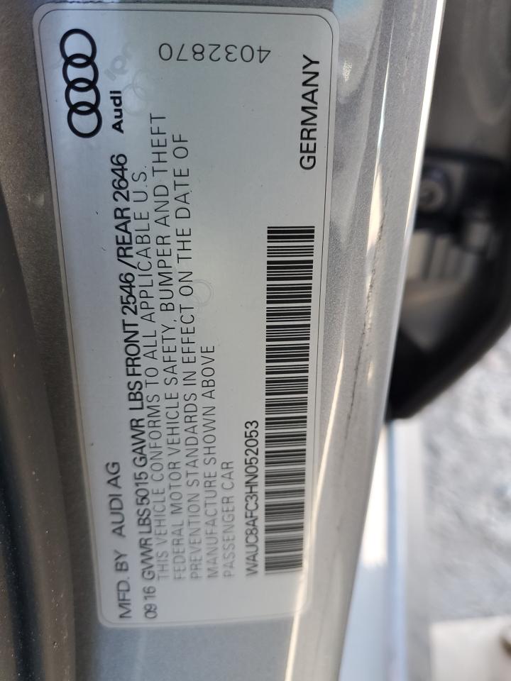 2017 Audi A6 Premium VIN: WAUC8AFC3HN052053 Lot: 59188795