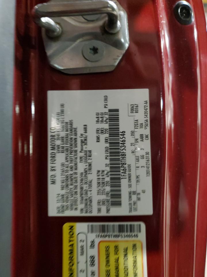 2015 Ford Mustang VIN: 1FA6P8TH8F5346546 Lot: 58146615