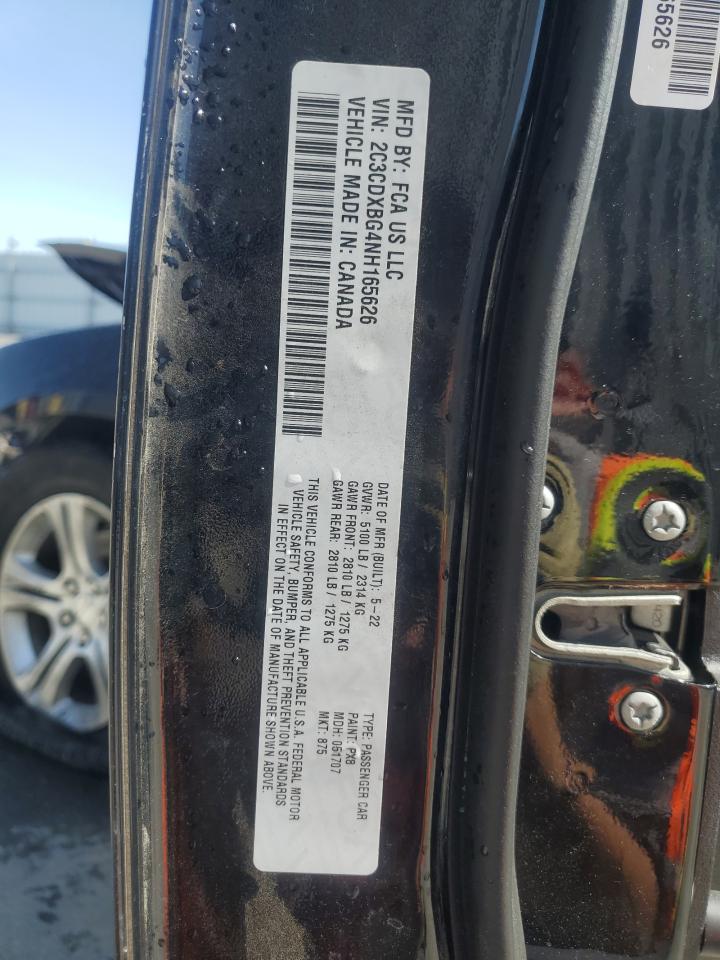 2022 Dodge Charger Sxt VIN: 2C3CDXBG4NH165626 Lot: 57339225