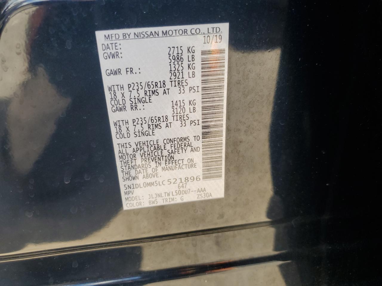 2020 Infiniti Qx60 Luxe VIN: 5N1DL0MM5LC521896 Lot: 56914625