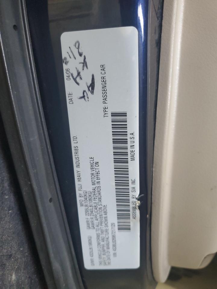 2006 Subaru Legacy 2.5I Limited VIN: 4S3BL626967217129 Lot: 54295975