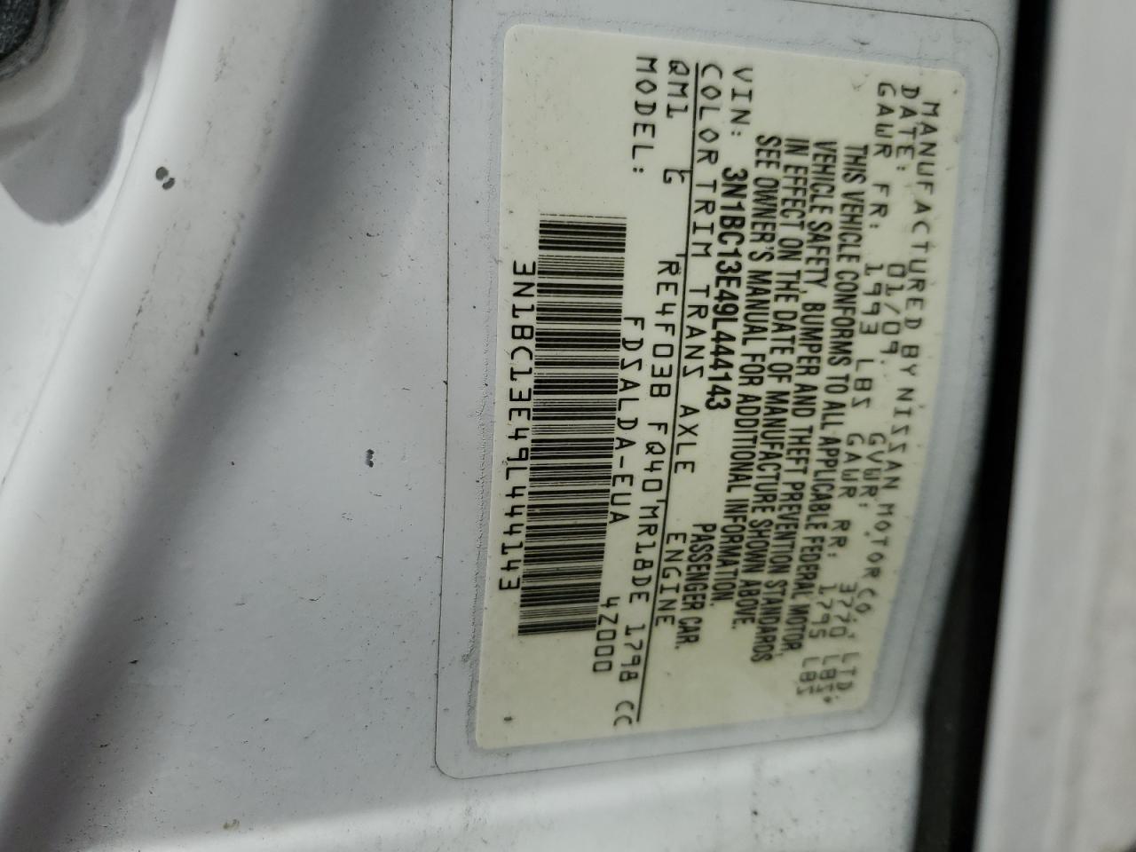 2009 Nissan Versa S VIN: 3N1BC13E49L444143 Lot: 55657235