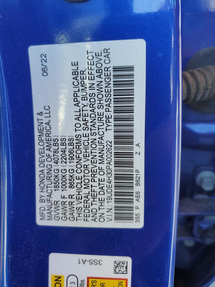 2023 Acura Integra A-Spec VIN: 19UDE4H30PA002622 Lot: 56902705