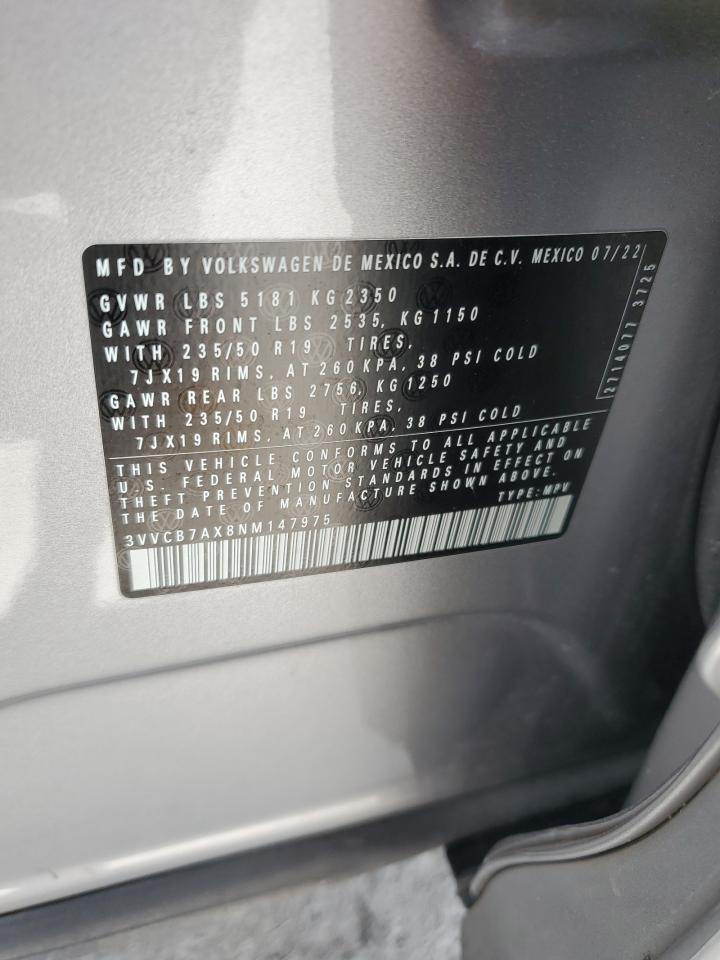 2022 Volkswagen Tiguan Se R-Line Black VIN: 3VVCB7AX8NM147975 Lot: 58358005