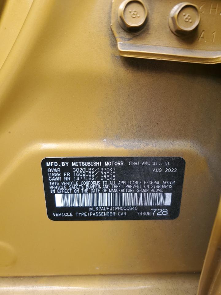 2023 Mitsubishi Mirage Es VIN: ML32AUHJ1PH000646 Lot: 56111905