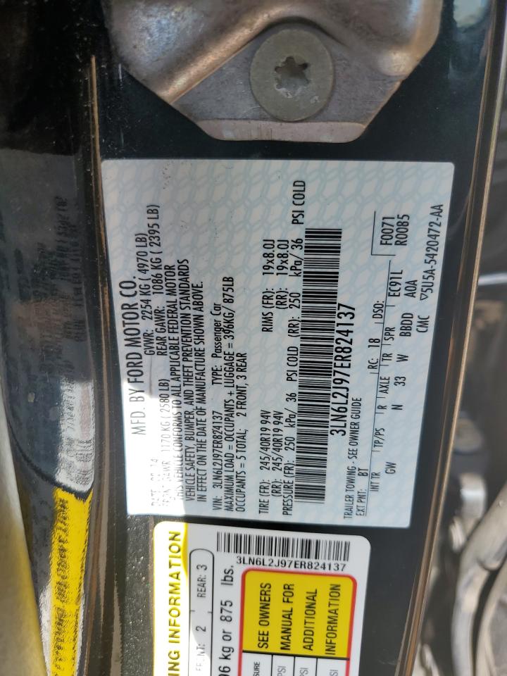 2014 Lincoln Mkz VIN: 3LN6L2J97ER824137 Lot: 56637565