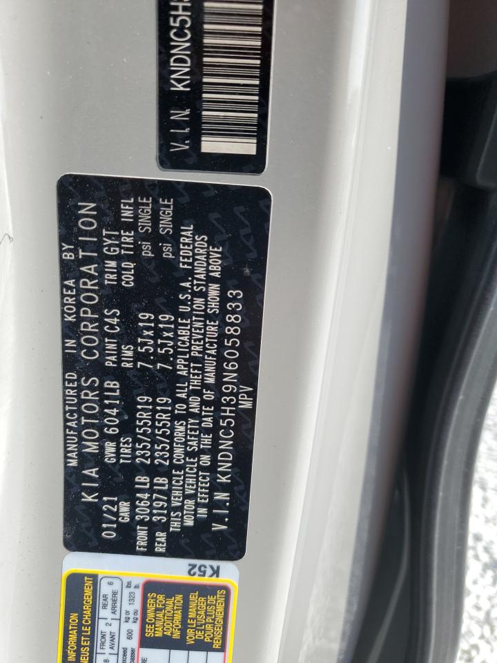 2022 Kia Carnival Ex VIN: KNDNC5H39N6058833 Lot: 59169895