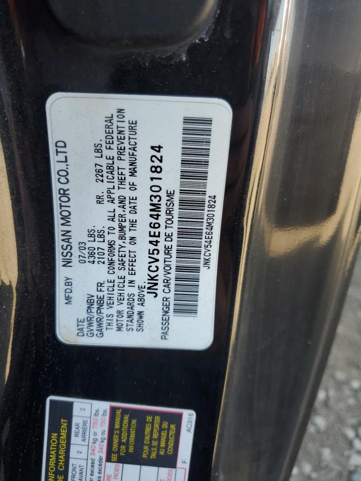 2004 Infiniti G35 VIN: JNKCV54E64M301824 Lot: 57305655
