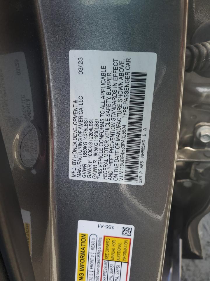 2023 Acura Integra A-Spec VIN: 19UDE4H33PA025604 Lot: 57311985
