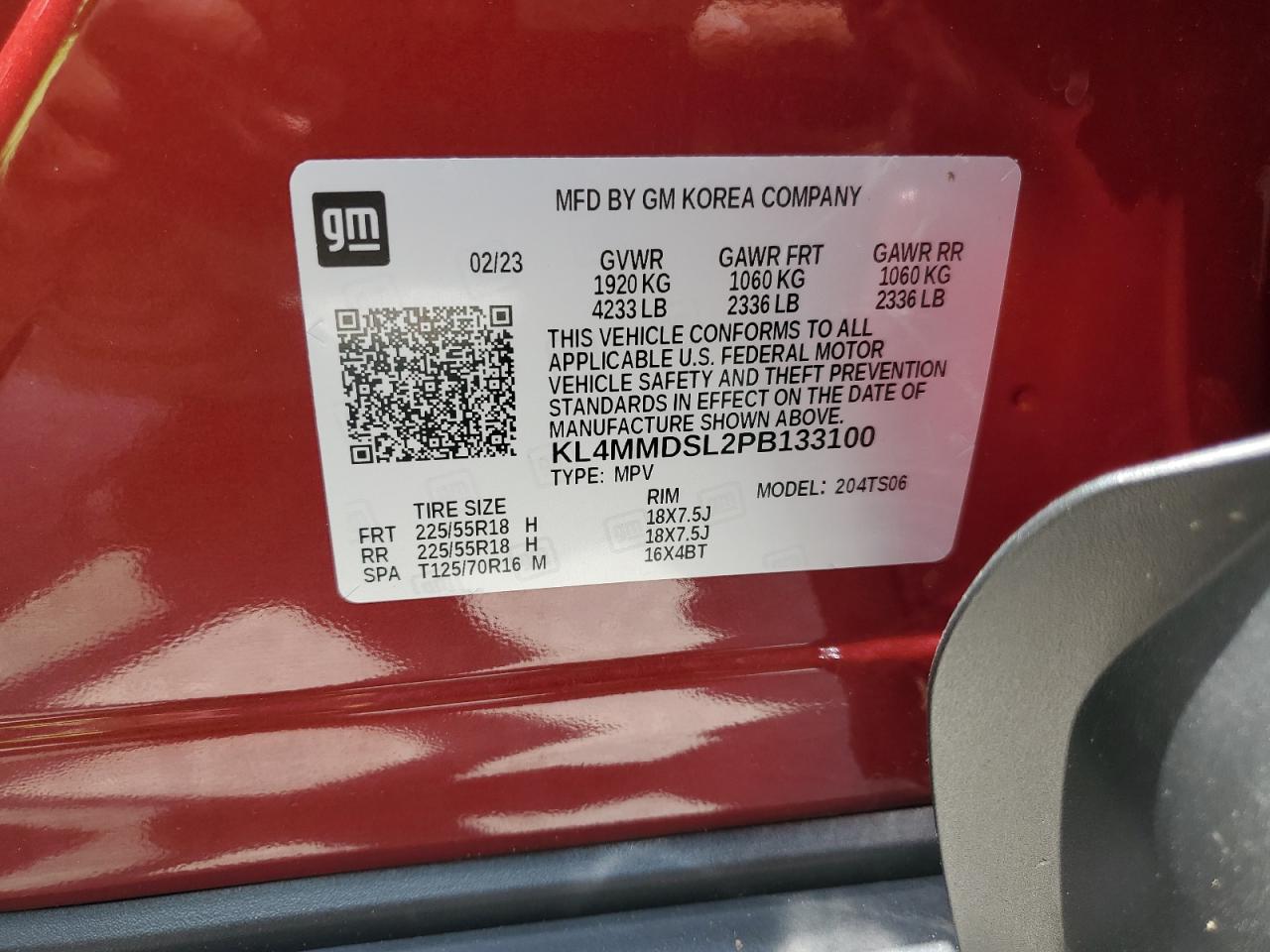 2023 Buick Encore Gx Select VIN: KL4MMDSL2PB133100 Lot: 56519435