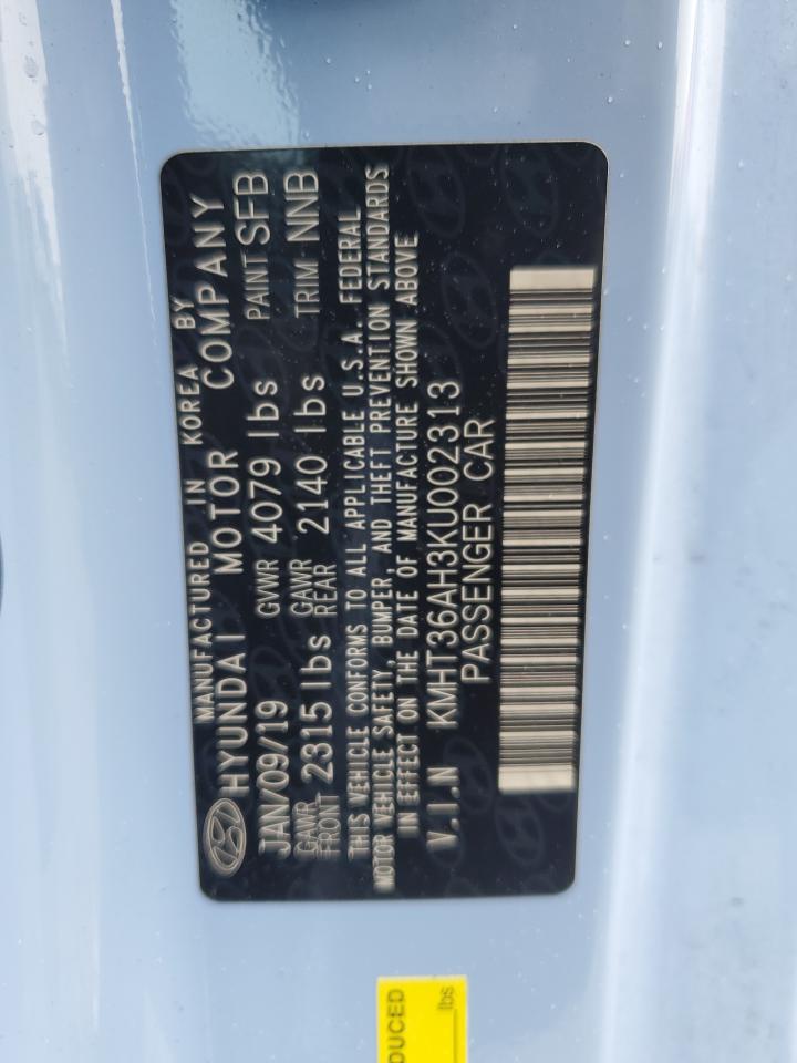 2019 Hyundai Veloster N VIN: KMHT36AH3KU002313 Lot: 56921385