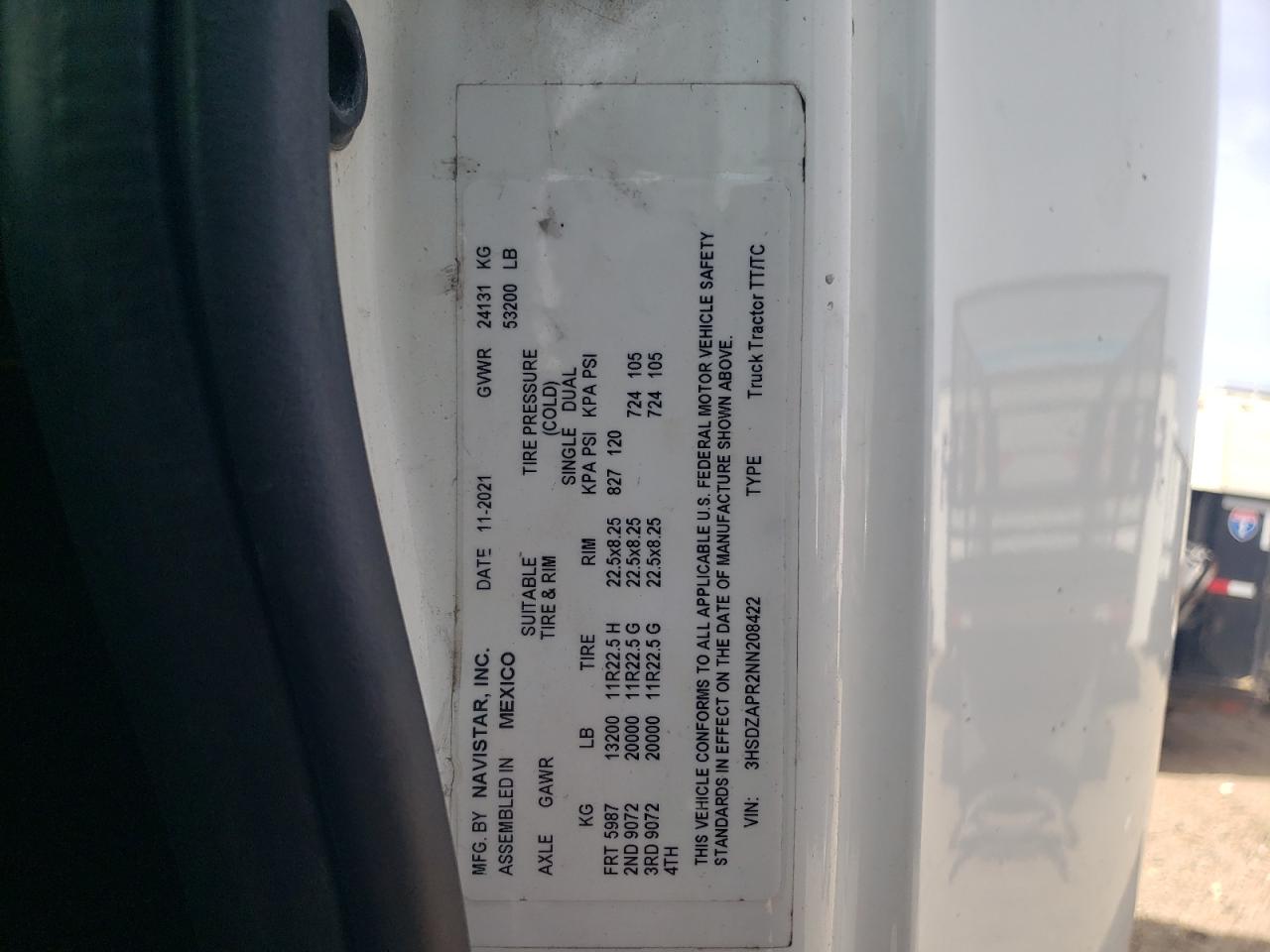 2022 International Lt625 Semi Truck VIN: 3HSDZAPR2NN208422 Lot: 53398005