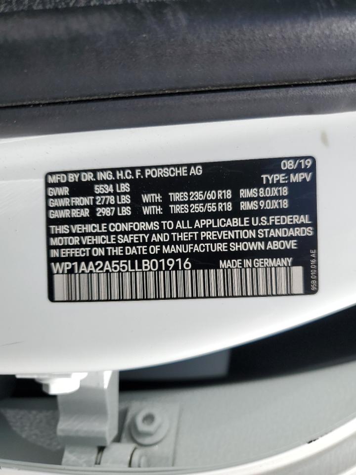 2020 Porsche Macan VIN: WP1AA2A55LLB01916 Lot: 55700165