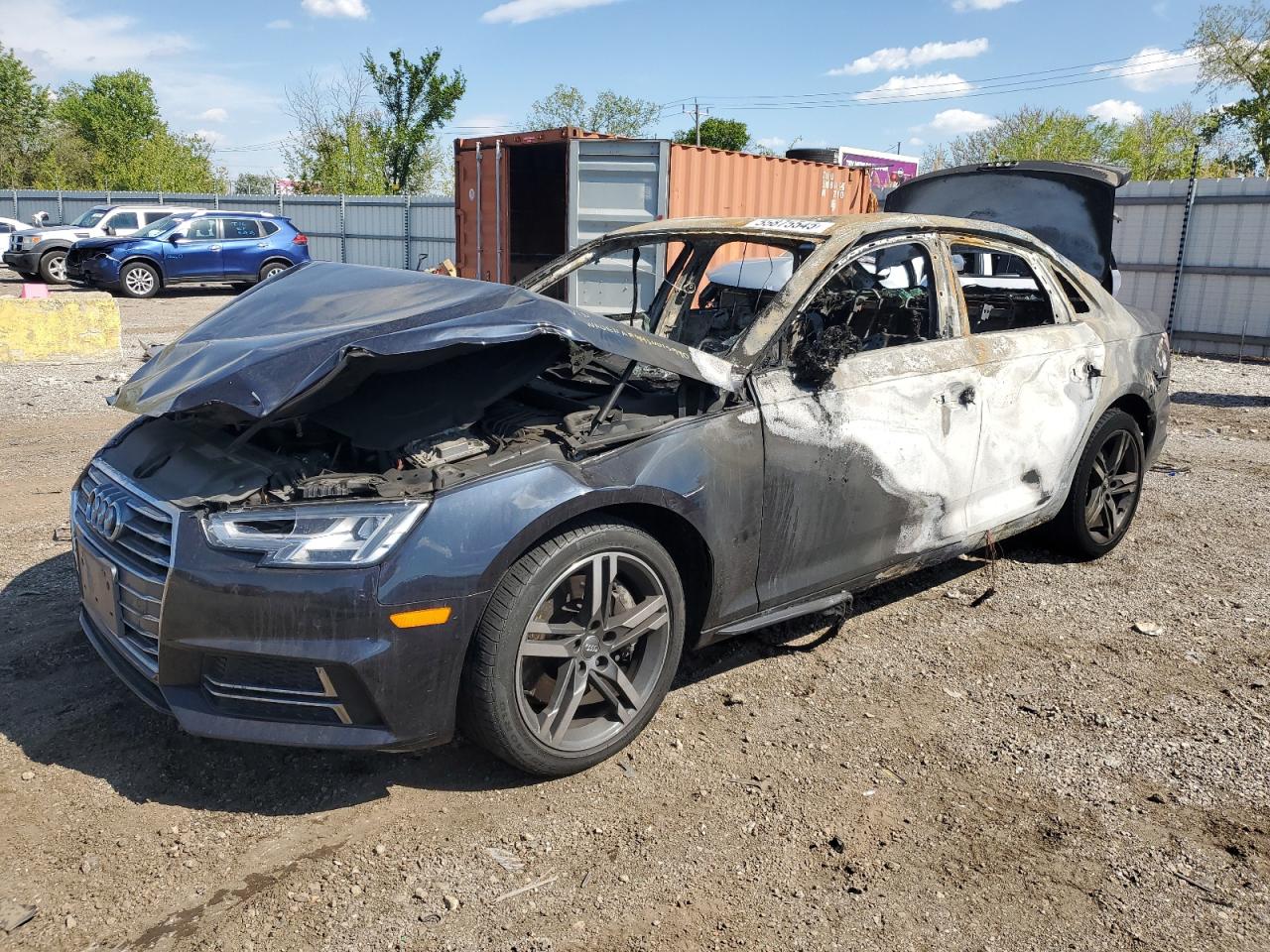 2018 Audi A4 Premium Plus na sprzedaż w Chicago Heights, IL - Burn