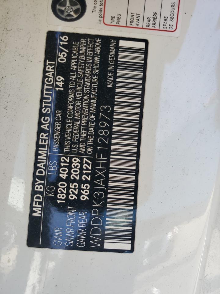 2017 Mercedes-Benz Slc 300 VIN: WDDPK3JAXHF128973 Lot: 56991845