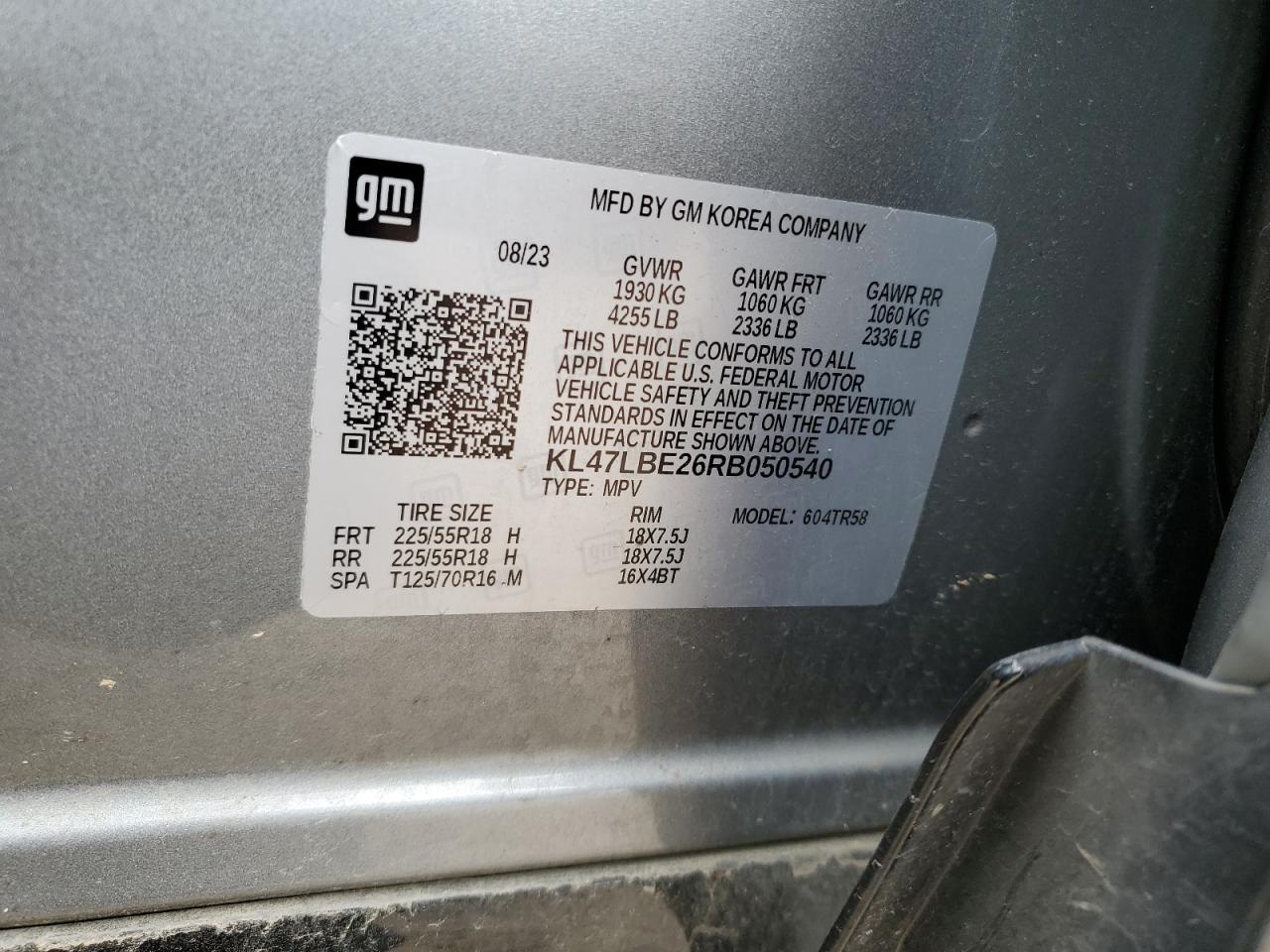 2024 Buick Envista Sport Touring VIN: KL47LBE26RB050540 Lot: 56554085