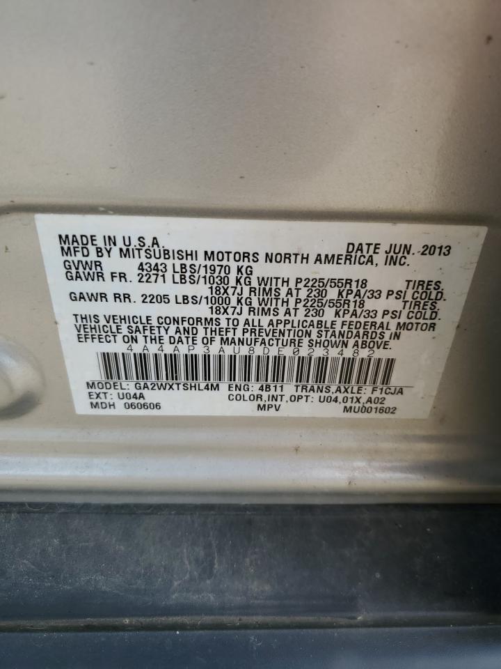 2013 Mitsubishi Outlander Sport Es VIN: 4A4AP3AU8DE023482 Lot: 57132735