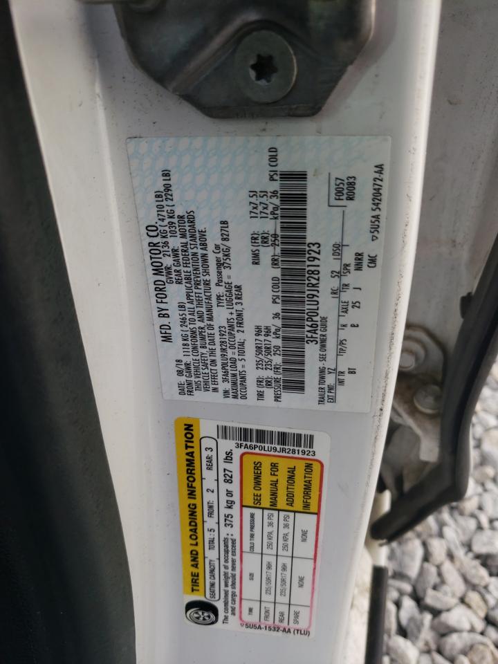 2018 Ford Fusion Se Hybrid VIN: 3FA6P0LU9JR281923 Lot: 56528525