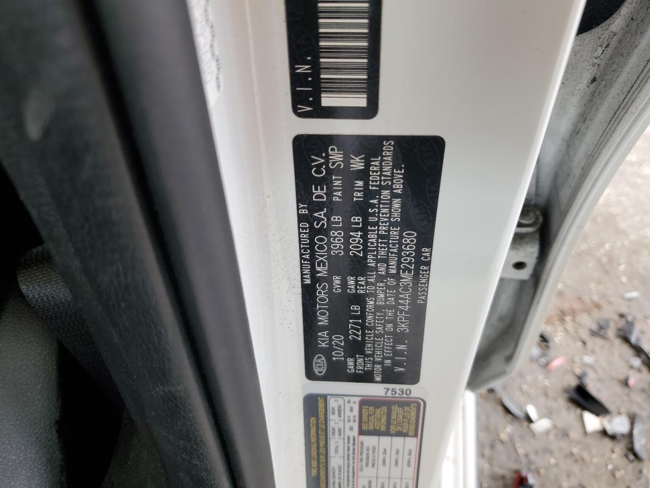 2021 Kia Forte Gt VIN: 3KPF44AC3ME293680 Lot: 57072665
