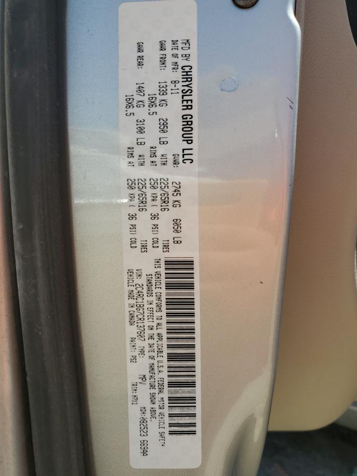 2012 Chrysler Town & Country Touring VIN: 2C4RC1BG7CR137607 Lot: 57314645