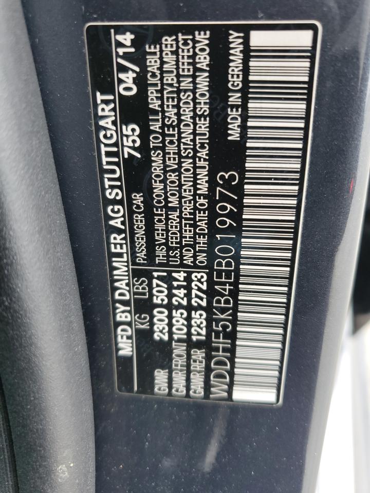 2014 Mercedes-Benz E 350 VIN: WDDHF5KB4EB019973 Lot: 57497525