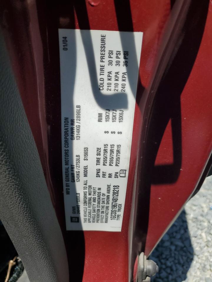 2004 Chevrolet Colorado VIN: 1GCDS196748128218 Lot: 55894295