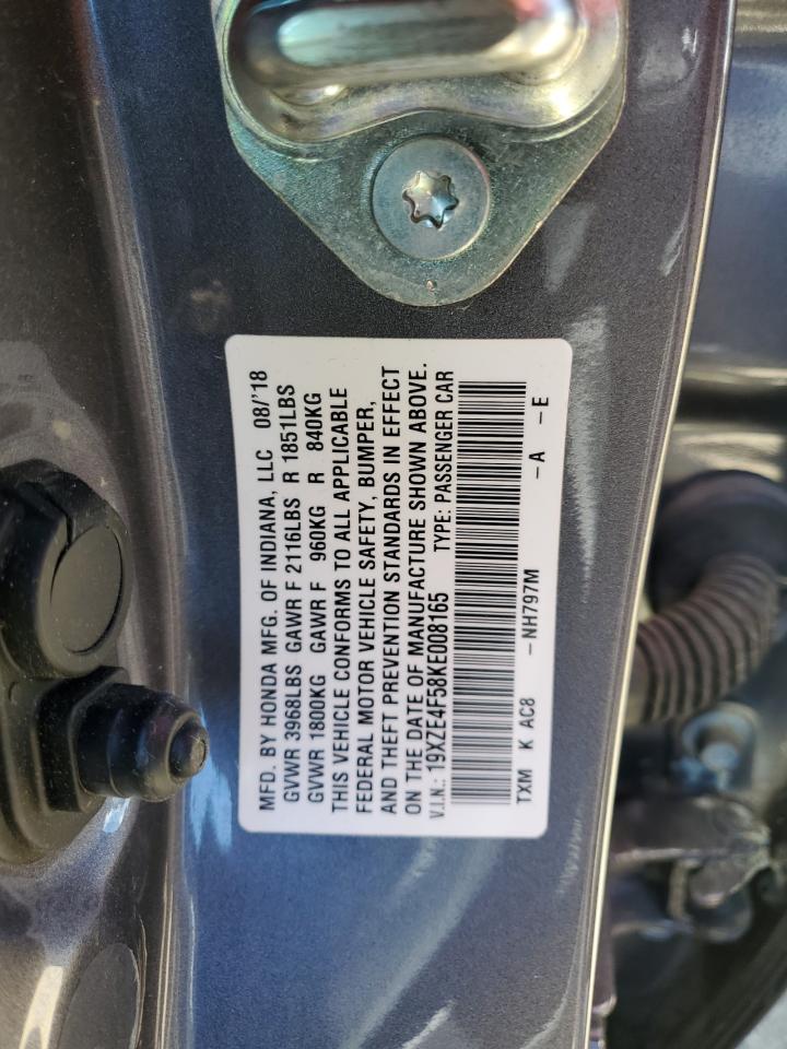2019 Honda Insight Ex VIN: 19XZE4F58KE008165 Lot: 58341965