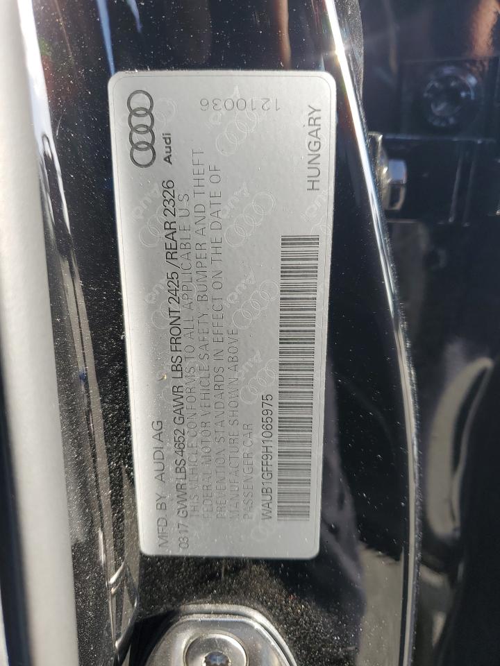 2017 Audi S3 Premium Plus VIN: WAUB1GFF9H1065975 Lot: 57188335