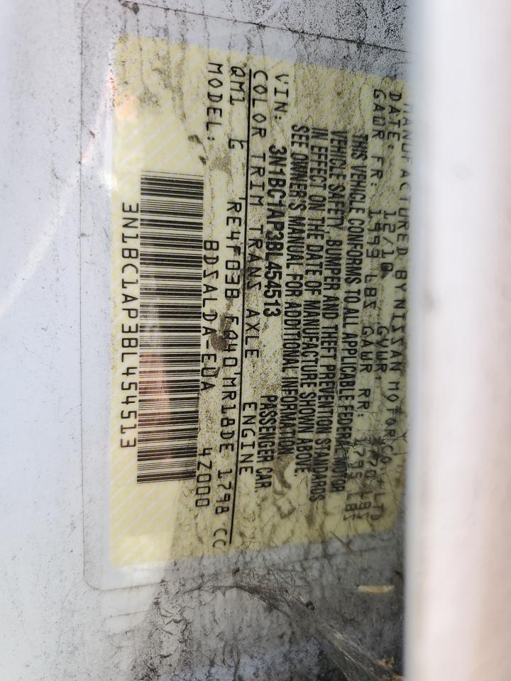 2011 Nissan Versa S VIN: 3N1BC1AP3BL454513 Lot: 56865555